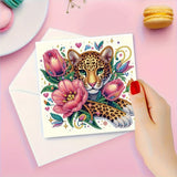 6 pcs Diamond Art Painted Greeting Card, Butterfly Flower Bush Owl 5D DIY Special Shape Diamond Card Creative Gift, Christmas Thanksgiving Greeting Card Congratulation