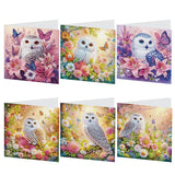 6 pcs Diamond Art Painted Greeting Card, Squirrel 5D DIY Special Shape Diamond Card Creative Gift, Christmas Thanksgiving Greeting Card Congratulation