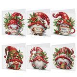 6 pcs Diamond Art Painting Kit Greeting Card, Winter Christmas Tree Bear Fine Glitter Greeting Card 5D DIY Special Shape Diamond Card Creative Gift, Holiday Gift Congratulation