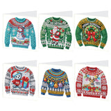 6pcs Diamond Art Painting Kit Greeting Card, Christmas Clothes 5D DIY Special Shape Diamond Greeting Card Creative Gifts, Christmas Thanksgiving Greeting Card Congratulation