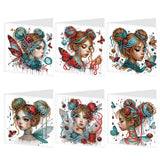 6pcs Diamond Art Painting Set Greeting Card, Butterfly Angel 5D DIY Special Shape Diamond Greeting Card Creative Gifts, Christmas Thanksgiving Greeting Card Congratulation