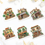 6pcs Diamond Painting Kit Greeting Card, Ideal House 5D DIY Diamond Handmade Holiday Greeting Card with Envelope, Christmas Gift Congratulation