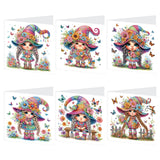 6pcs Diamond Art Painting Kit Greeting Card, Long Hair Gnome 5D DIY Special Shape Diamond Greeting Card Creative Gifts, Christmas Thanksgiving Greeting Card Congratulation