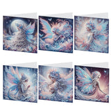 6pcs Diamond Art Painting Set Greeting Card, Sexy Angel 5D DIY Special Shape Diamond Greeting Card Creative Gifts, Christmas Thanksgiving Greeting Card Congratulation