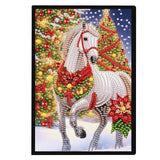 DIY Diamond Painting Christmas Theme Notebook Kit, Diamond Cover Blank Page, 5D Crystal Water Diamond Art, Perfect Gift for Friends and Family