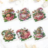6pcs Diamond Painting Kit Greeting Card, Sleeping Gnome 5D DIY Diamond Handmade Holiday Greeting Card with Envelope, Christmas Gift Congratulation