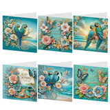 6pcs Diamond Art Painting Kit Greeting Card, Big Sea Birdie 5D DIY Special Shape Diamond Greeting Card Creative Gift, Christmas Thanksgiving Greeting Card Congratulation