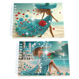 2 Pack DIY Diamond Painting Spiral Mini Sketchbook Kit, Portable Special Shaped Diamond Art Diamond Painting Notebook Kit for Adults