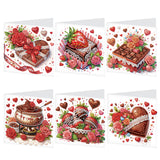 6 pcs Diamond Art Painted Greeting Card, Candle Fawn 5D DIY Special Shape Diamond Card Creative Gift, Christmas Thanksgiving Greeting Card Congratulation