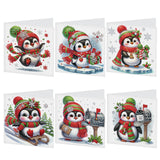 6 pcs Diamond Art Painted Greeting Card, Temperament Wave Pious Lady 5D DIY Special Shape Diamond Card Creative Gift, Christmas Thanksgiving Greeting Card Congratulation