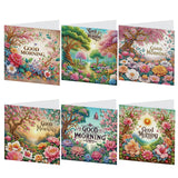 6pcs Diamond Art Painting Kit Greeting Card, Dream Beauty 5D DIY Special Shape Diamond Greeting Card Creative Gift, Christmas Thanksgiving Greeting Card Congratulation