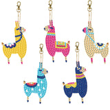 5 Pieces DIY Diamond Painting Keychains Kit, 5D Special Shaped Diamond Diamond Art Key Chain Ornaments, Creative Handmade Gifts