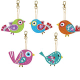 5 Pieces DIY Diamond Painting Keychains Kit, 5D Special Shaped Diamond Diamond Art Key Chain Ornaments, Creative Handmade Gifts