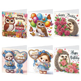6 Pieces Diamond Art Painted Greeting Cards, Christmas Tree Snowman Truck Gift 5D DIY Special Shape Diamond Card Creative Gift, Christmas Thanksgiving Greeting Card Congratulation