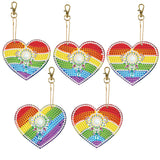 5 Pieces DIY Diamond Painting Keychains Kit, 5D Special Shaped Diamond Diamond Art Key Chain Ornaments, Creative Handmade Gifts