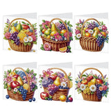 6pcs Diamond Painting Kit Greeting Card, Fruit Blue 5D DIY Diamond Handmade Holiday Greeting Card with Envelope, Christmas Gift Congratulation