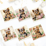 6pcs Diamond Painting Kit Greeting Card, Puppy 5D DIY Diamond Handmade Holiday Greeting Card with Envelope, Christmas Gift Congratulation
