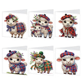 6pcs Diamond Art Painting Set Greeting Card, Winter Goat 5D DIY Special Shape Diamond Greeting Card Creative Gifts, Christmas Thanksgiving Greeting Card Congratulation