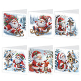 6 Pcs DIY 5D Diamond art Painting Christmas Cards Kits for Adults Diamond Art Greeting Cards Art Craft Gifts for Christmas (penguins)