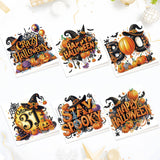 6pcs Diamond Painting Kit Greeting Card, Halloween Pumpkin 5D DIY Diamond Handmade Holiday Greeting Card with Envelope, Christmas Gift Congratulation