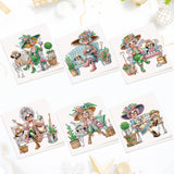 6pcs Diamond Painting Kit Greeting Card, Mushroom Genie 5D DIY Diamond Handmade Holiday Greeting Card with Envelope, Christmas Gift Congratulation