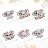 6pcs Diamond Painting Kit Greeting Card, Animal 5D DIY Diamond Handmade Holiday Greeting Card with Envelope, Christmas Gift Congratulation