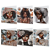 6pcs Diamond Art Painting Kit Greeting Card, Diablo Temperament Goddess 5D DIY Special Shape Diamond Greeting Card Creative Gifts, Christmas Thanksgiving Greeting Card Congratulation
