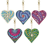 5 Pieces DIY Diamond Painting Keychains Kit, 5D Special Shaped Diamond Diamond Art Key Chain Ornaments, Creative Handmade Gifts