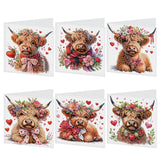 6 pcs Diamond Art Painting Kit Greeting Card, Christmas Gift Gnome Fine Glitter Greeting Card 5D DIY Special Shape Diamond Card Creative Gift, Holiday Gift Congratulation