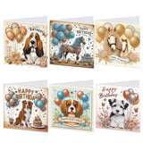 6 Pieces Diamond Art Painted Greeting Cards, Owl Hedgehog Bear 5D DIY Special Shape Diamond Card Creative Gifts, Christmas Thanksgiving Greeting Card Congratulation