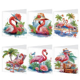 6pcs Diamond Painting Kit Greeting Card, Red Swan 5D DIY Diamond Handmade Holiday Greeting Card with Envelope, Christmas Gift Congratulation