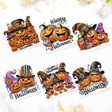 6pcs Diamond Painting Kit Greeting Card, Halloween Happy Pumpkin 5D DIY Diamond Handmade Holiday Greeting Card with Envelope, Christmas Gift Congratulation