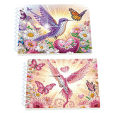 2 Pack DIY Diamond Painting Spiral Mini Sketchbook Kit, Portable Special Shaped Diamond Art Diamond Painting Notebook Kit for Adults