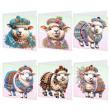 6pcs Diamond Art Painting Kit Greeting Card, Hat Goat 5D DIY Special Shape Diamond Greeting Card Creative Gifts, Christmas Thanksgiving Greeting Card Congratulation