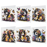 6 pcs Diamond Art Painted Greeting Card, Pegasus 5D DIY Special Shape Diamond Card Creative Gifts, Christmas Thanksgiving Greeting Card Congratulation