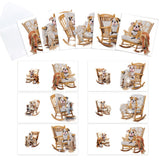 6pcs Diamond Painting Kit Greeting Card, Sofa Puppy 5D DIY Diamond Handmade Holiday Greeting Card with Envelope, Christmas Gift Congratulation