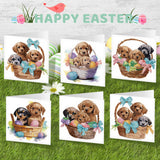 6pcs Diamond Painting Kit Greeting Card, Puppy 5D DIY Diamond Handmade Holiday Greeting Card with Envelope, Christmas Gift Congratulation