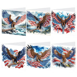 6pcs Diamond Art Painting Kit Greeting Card, Spread Wings Yang Fan Eagle 5D DIY Special Shape Diamond Greeting Card Creative Gifts, Christmas Thanksgiving Day Greeting Card Congratulation