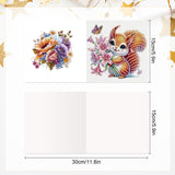 6 pcs Diamond Art Painted Greeting Card, Flower Meadow 5D DIY Special Shape Diamond Card Creative Gift, Christmas Thanksgiving Greeting Card Congratulation