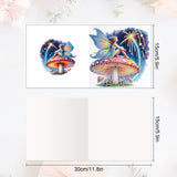 6pcs Diamond Painting Kit Greeting Card, Mushroom Genie 5D DIY Diamond Handmade Holiday Greeting Card with Envelope, Christmas Gift Congratulation