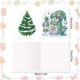 8 pcs Diamond Art Painted Greeting Card, Christmas Penguin Snowman 5D DIY Special Shape Diamond Card Creative Gift, Christmas Thanksgiving Greeting Card Congratulation