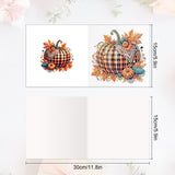 6pcs Diamond Painting Kit Greeting Card, Square Pumpkin 5D DIY Diamond Handmade Holiday Greeting Card with Envelope, Christmas Gift Congratulation
