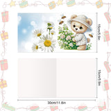 8 pcs Diamond Art Painted Greeting Card, Bee Bear Butterfly 5D DIY Special Shape Diamond Card Creative Gift, Christmas Thanksgiving Greeting Card Congratulation
