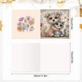 6pcs Diamond Art Painting Kit Greeting Card, Happy Kitten Puppy 5D DIY Special Shape Diamond Greeting Card Creative Gifts, Christmas Thanksgiving Greeting Card Congratulation