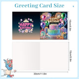 6pcs Diamond Painting Kit Greeting Card, Birthday Cake 5D DIY Diamond Handmade Holiday Greeting Card with Envelope, Christmas Gift Congratulation