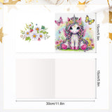6 pcs Diamond Art Painted Greeting Card, Prairie Horse 5D DIY Special Shape Diamond Card Creative Gift, Christmas Thanksgiving Greeting Card Congratulation