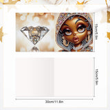 6pcs Diamond Art Painting Kit Greeting Card, Big Eyes Red Lips Ladies 5D DIY Special Shape Diamond Greeting Card Creative Gifts, Christmas Thanksgiving Greeting Card Congratulation