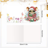 6 pcs Diamond Art Painted Greeting Card, Christmas Cow Mouse 5D DIY Special Shape Diamond Card Creative Gift, Christmas Thanksgiving Greeting Card Congratulation
