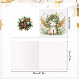 6pcs Diamond Art Painting Set Greeting Card, Green Winged Horse 5D DIY Special Shape Diamond Greeting Card Creative Gifts, Christmas Thanksgiving Greeting Card Congratulation