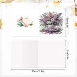 6pcs Diamond Painting Kit Greeting Card, Beautiful Flower Bouquet 5D DIY Diamond Handmade Holiday Greeting Card with Envelope, Christmas Gift Congratulation